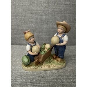 Denim Days The Melon Patch Home Interiors Figurine 1985 Homco Watermelon 1512